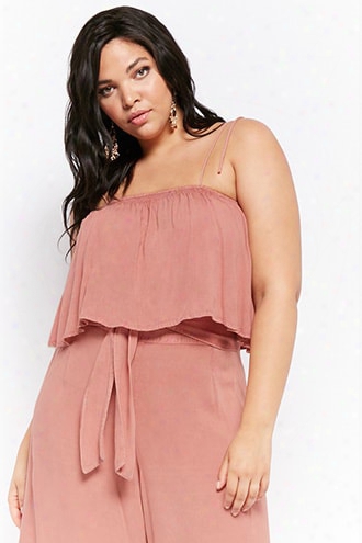 Plus Size Boho Me Cropped Flounce Cami