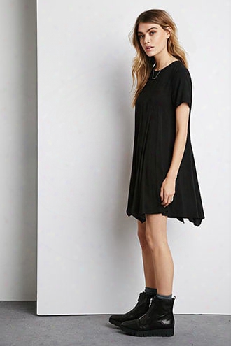 Pointed Hem Trapeze Dress