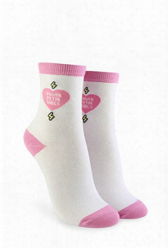 Power To The Girls Graphic Crew Socks