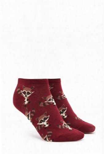 Raccoon Print Ankle Socks