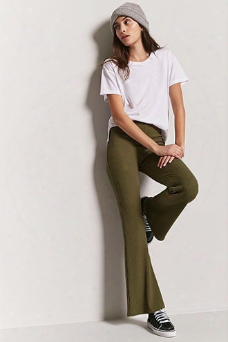 Ribbed Knit Flare Pants