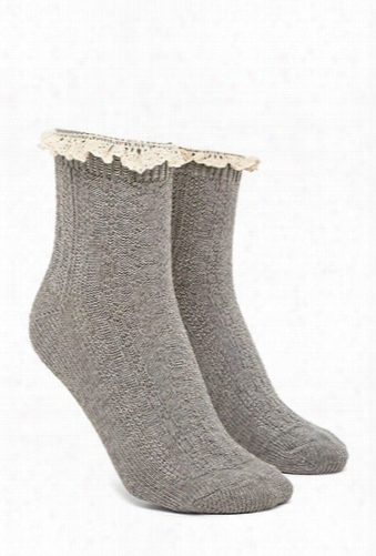 Ruffle-trim Crew Socks