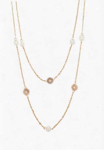 Stationed Faux Pearl Necklace