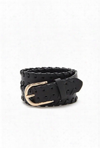 Stitched Faux Leather Belt