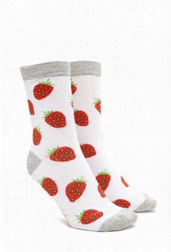 Strawberry Graphic Crew Socks