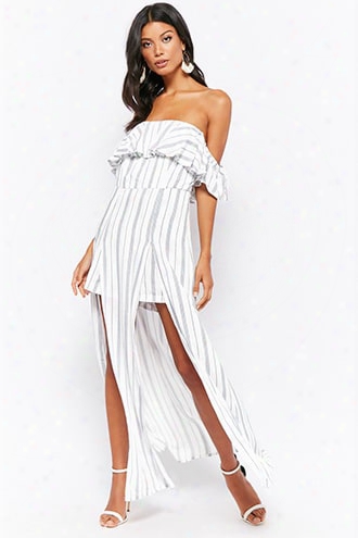 Striped Maxi Skort Romper