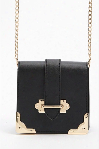 Structured Faux Leather Crossbody Bag