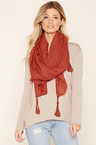 Tassel-trim Square Scarf