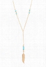 Feather Charm Y-Neck Necklace