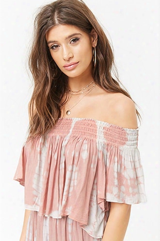 Tie-dye Off-the-shoulder C Rop Top