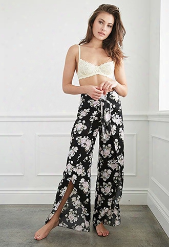 Tulip-leg Floral Print Pj Bottoms