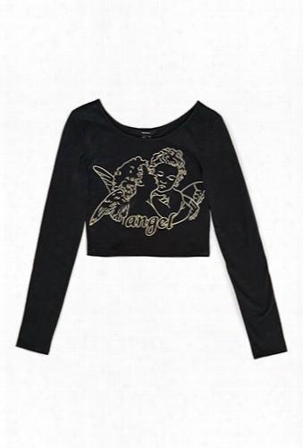 Angel Graphic Crop Top