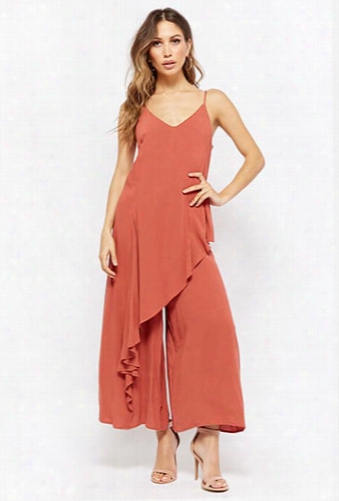 Asymmetrical Linen-blend Jumpsuit