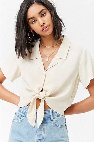 Boxy Tie-front Shirt