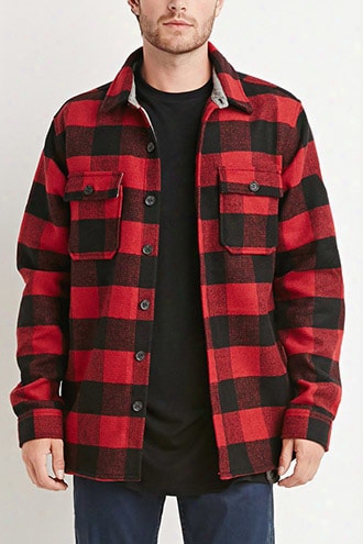 Butttoned Plaid Jacket