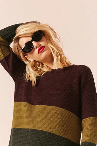 Colorblocked Ribbed Knit Sweater