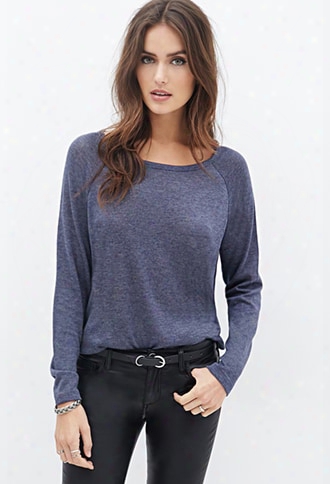 Contemporary Heathered Raglan Sweater