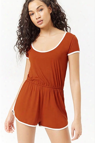 Contrast-trim Romper