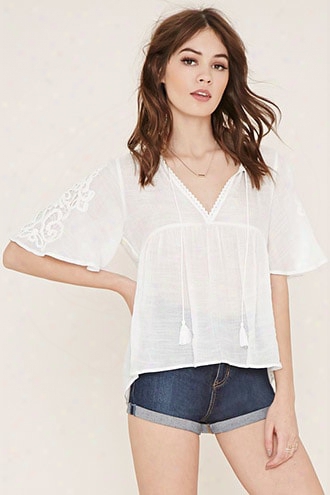 Crochet Tonal-stripe Top