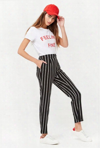 Cuffed Pinstripe Pants