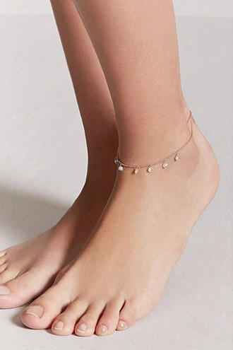 Faux Gem Charm Anklet