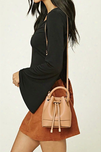 Faux Leather Mini Bucket Bag