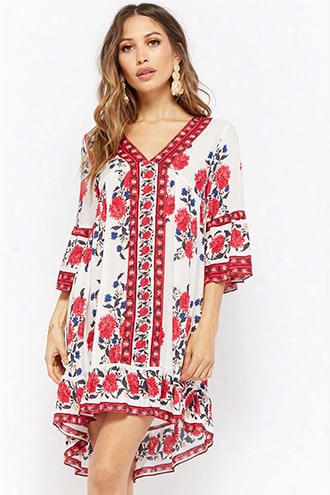 Floral Bell Sleeve Shift Dress