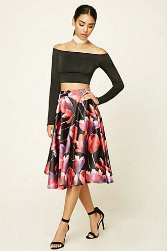 Floral Print A-line Skirt