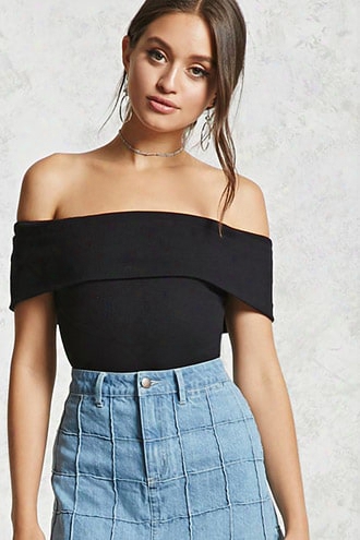 Fold-over Collar Bodysuit