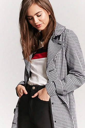 Gingham Double-breasted Trench Coat