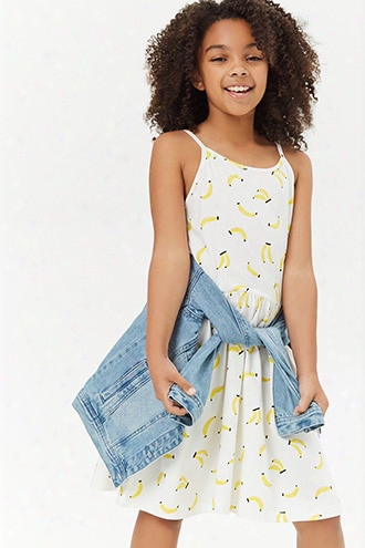 Girls Banana Print Skater Dress (kids)