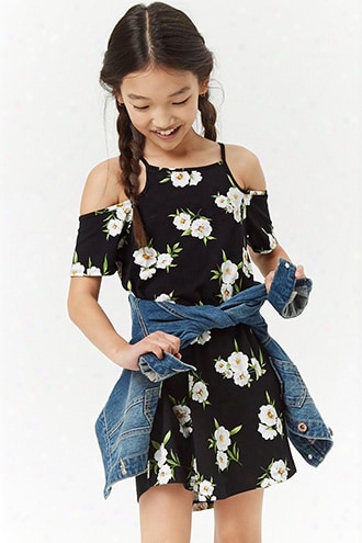 Girls Floral Open-shoulder Dress (kids)