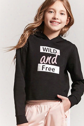 Girls Wild And Free Graphic Hoodie (kids)