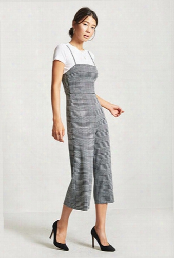 Glen Plaid Wide-leg Jumpsuit