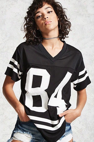 Graphic Mesh Jersey Top