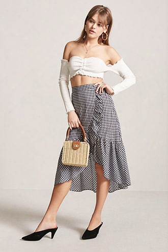 High-low Gingham Skirt