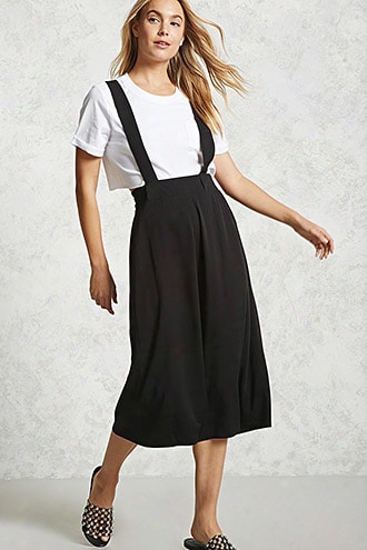 High-waist Culotte Overalls