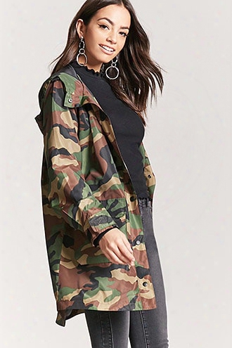 Hooded Camo Utility Jacket