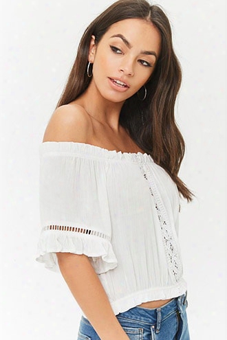 Ladder Cutout Off-the-shoulder Top