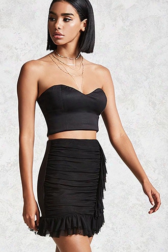 Mesh Ruffle Skirt