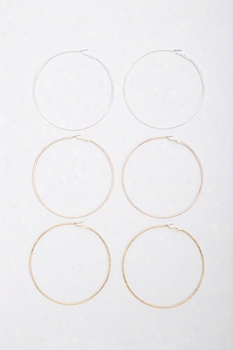 Mixed Metal Hoop Earring Set