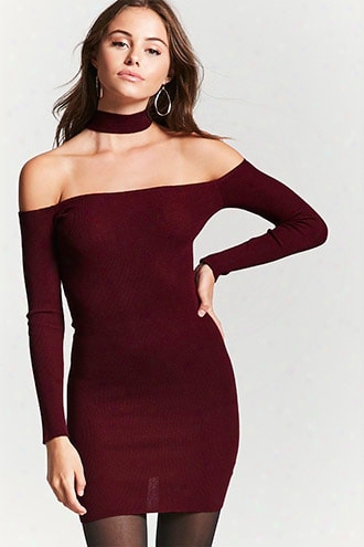 Off-the-shoulder Choker Dress