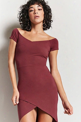 Off-the-shoulder Surplice Dress