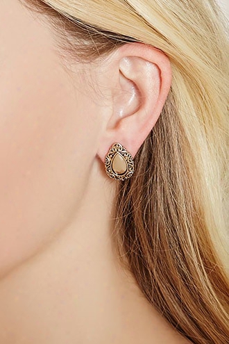 Ornate Almond-shaped Studs