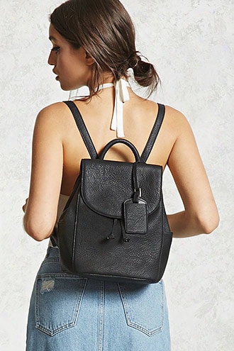 Pebbled Faux Leather Backpack