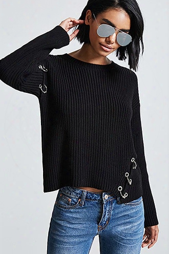 Pierced Sweater-knit Top