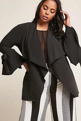 Plus Size Black Ivy Open-front Cardigan