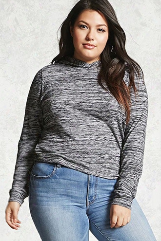 Plus Size Marled Hoodie