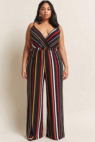 Plus Size Stripe Jumpsuit