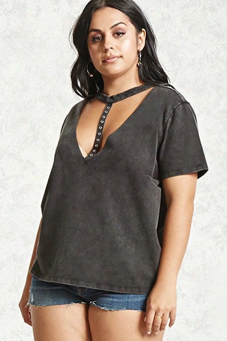 Plus Size T-strap Tee